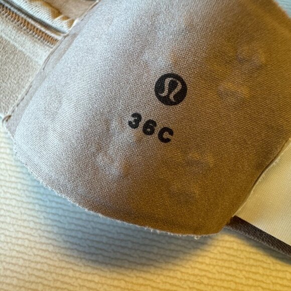 Lululemon Awake to Lace Racerback Bra Size 36C Nude Athletic Breathable - Picture 6 of 7